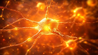 İçinde DNA ipliği olan 3 boyutlu insan beyni.