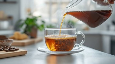 Kahveyi fincana dolduruyorum.