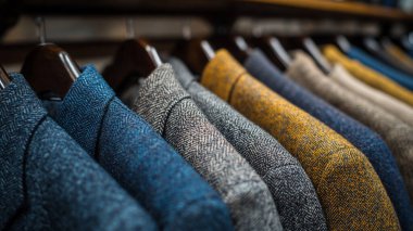 Mağazada bir sürü kıyafet var.