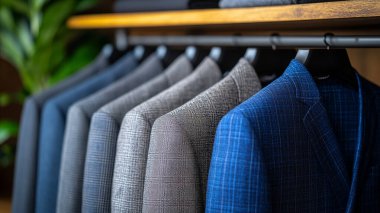 Dükkanda şık kıyafetler var.