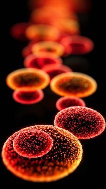 Virüs hücresinin 3 boyutlu resimlemesi.