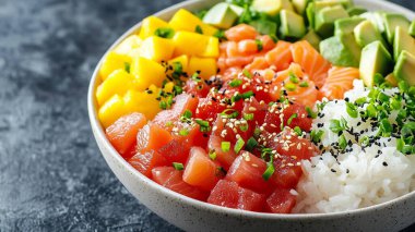 Taze çiğ somon kabı.