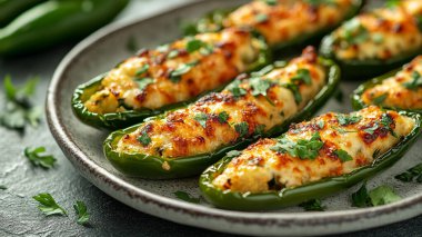 Doldurulmuş yeşil biber ve et.