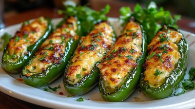 Lezzetli Asya yemeklerinin yakın görüntüsü