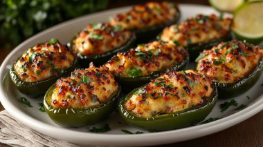 et ve pirinçle doldurulmuş patlıcan