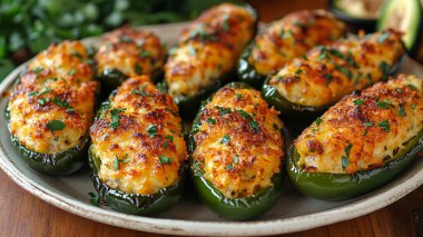 Peynirli fırında patlıcan, sarımsak ve otla doldurulmuş..