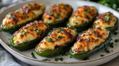 Biberli pilav, peynir ve sebze.