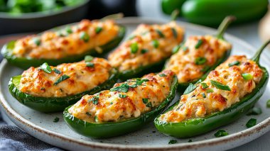 Peynirli ve biberli ev yapımı biberli biber.