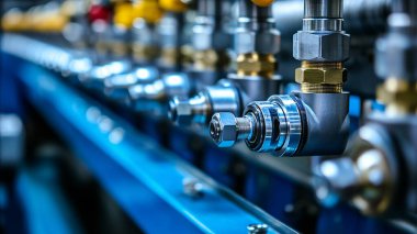 Sanayi fabrikası, borular ve vanalar