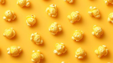 Üst Manzara. Sarı arka planda mısır üzerine mısır.