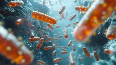 3D virüs veya virüs bakterisi, bakteri veya bakteri üretimi