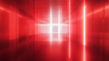 Odadaki boş koridor, 3 boyutlu.