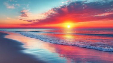 Denizin üzerinde gün batımı