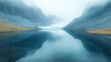 kışın güzel dağ nehri
