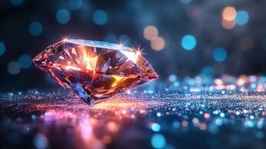 Siyah zemin üzerinde 3 boyutlu kristal cam görüntüleme