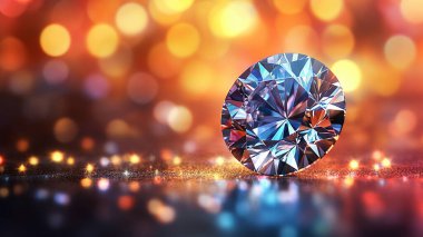 Mavi arkaplanda elmas mücevher