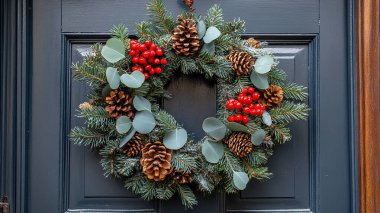 Riga şehrinde sokakta yılbaşı süsü.