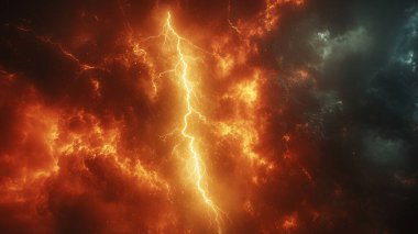 Arkaplanda koyu renk şimşek.