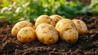 Patatesler bahçede.