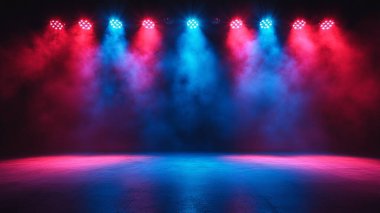 mavi sahne ve duman.