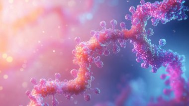DNA molekülü. Moleküllerin molekül ve kimyasal formülü. Bilim veya kimya konsepti. 3d oluşturma.