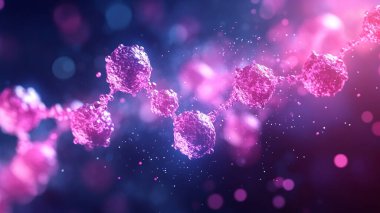 Molekül yapısı. Moleküller ve DNA iplikleri. Soyut geçmiş, bilim ve tıp geçmişi. 3D görüntüleme. Bilimsel ya da tıp ya da bilimsel, bilim