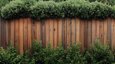 Ahşap arka planda yeşil çit