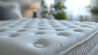 Yatağın üzerinde beyaz yastıklar.