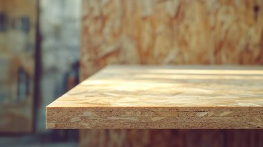 Ahşap masa ve arka plan bulanık