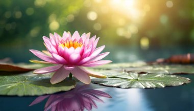 Yazın gölette nilüfer çiçeği