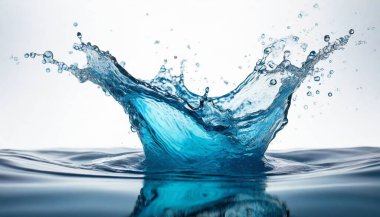 Su sıçraması beyaz üzerine izole edilmiş.