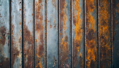 Paslı demir kapılı eski metal kapı.