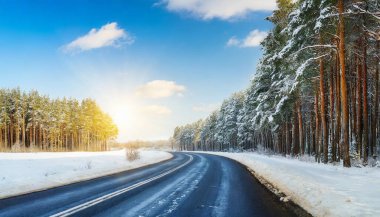 Kışın güzel bir yol