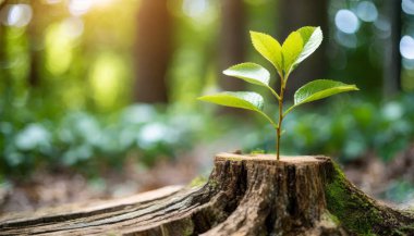 Ormanda büyüyen yeşil ağaç