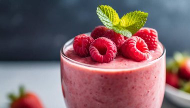 Taze ev yapımı çilekli smoothie.