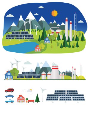 düz infografik eko bitki