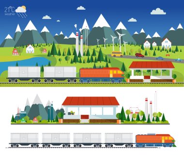 train station and more transport clipart