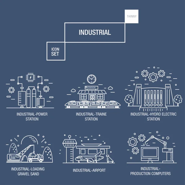 Große Industrie-Ikone Set mit Design-Elementen Gas, Olive, sauber — Stockvektor