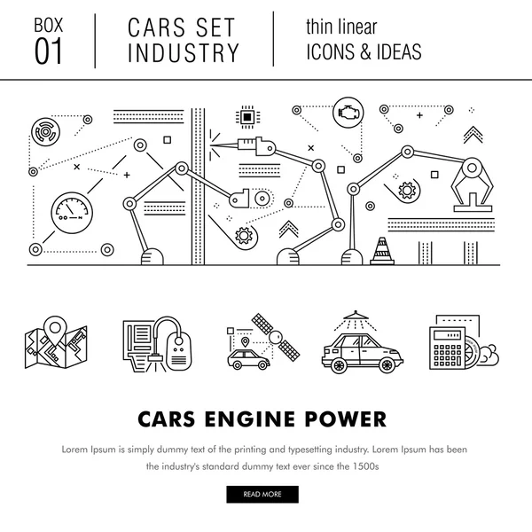 Тонкая линия автомобильной промышленности в современном стиле — стоковый вектор