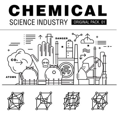 Modern chemical science industry. Thin line icons set biology technology. laboratory set collection with global industry elements. Premium quality vector symbol. Stroke pictogram for web design. clipart
