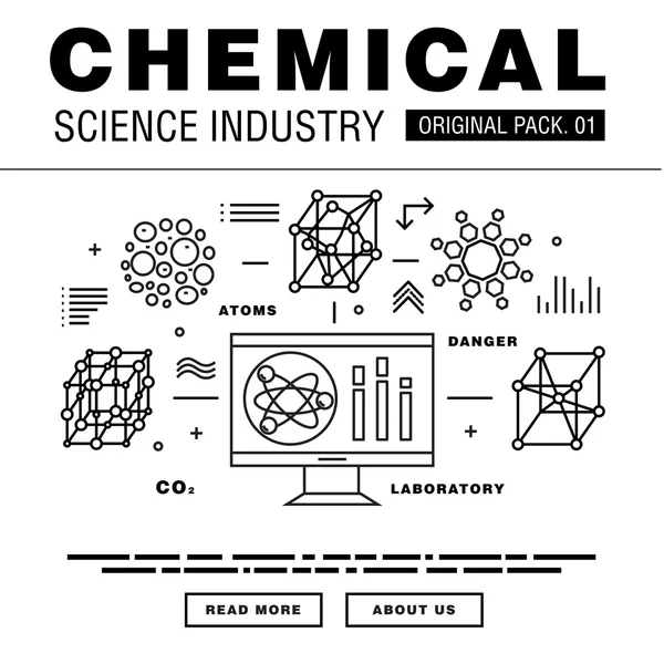 Moderne chemische Industrie. Thin-Line-Symbole setzen biologische Technologie. Laborset-Sammlung mit globalen Branchenelementen. hochwertige Vektor-Symbol. Strichpiktogramm für Webdesign. — Stockvektor