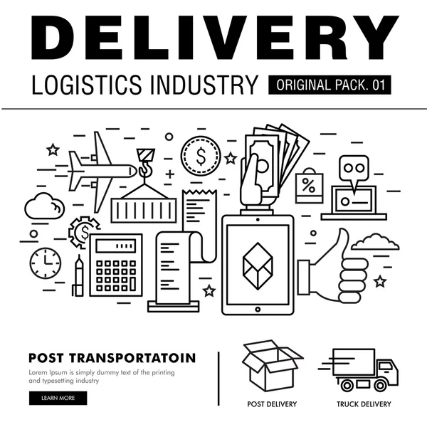 Modern delivery industry pack. — Stock Vector