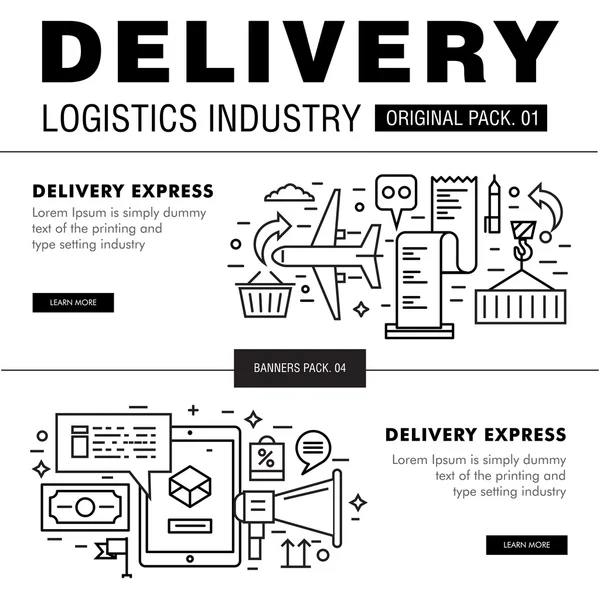 Modern delivery industry pack. — Stock Vector