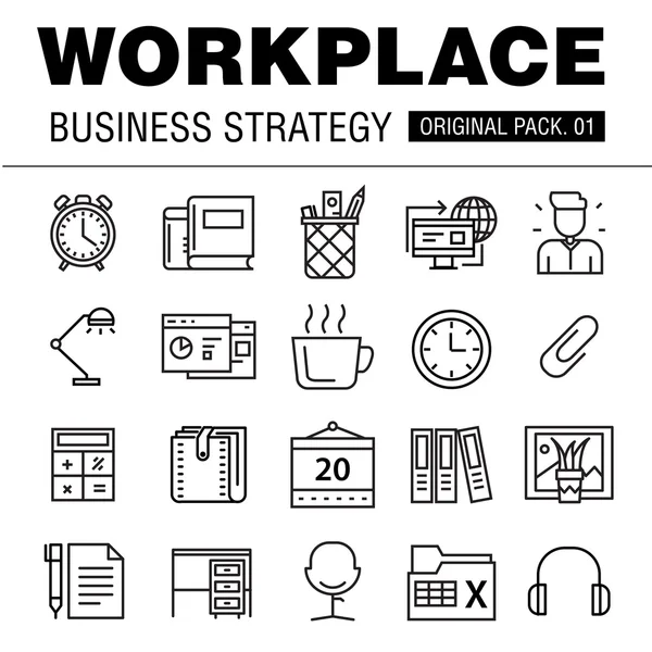 Affärsstrategi för modern arbetsplats. — Stock vektor