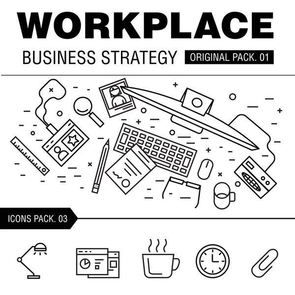 Estratégia empresarial moderna do local de trabalho . —  Vetores de Stock