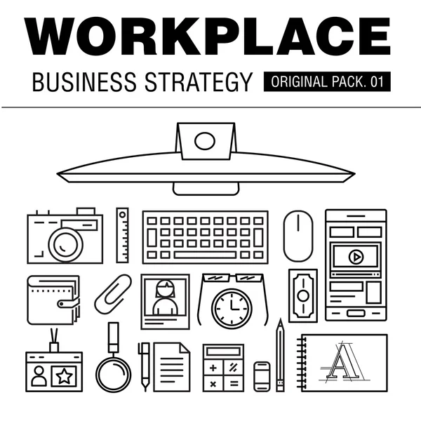 Stratégie d'entreprise moderne en milieu de travail . — Image vectorielle
