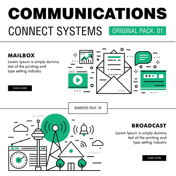 Comunicación conectar paquete de tecnología social . — Vector de stock