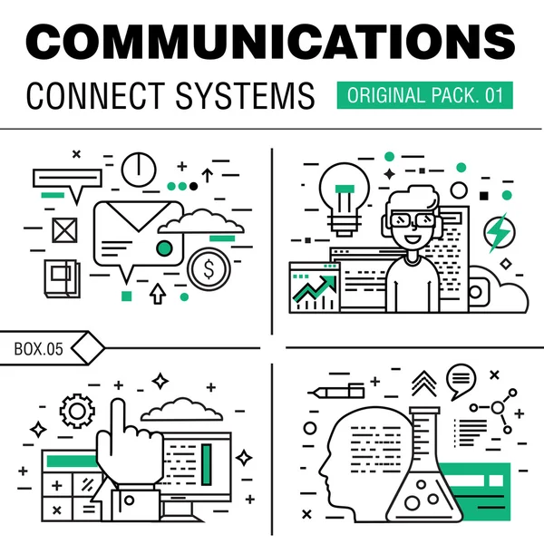 Communication connectez le pack technologie sociale . — Image vectorielle