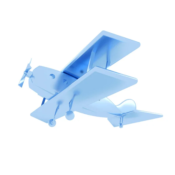 Retro Airplane Icono Render Plano Pequeño Para Diseño Web Símbolo — Foto de Stock