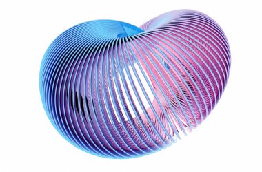 Gökkuşağı. Soyut renk arkaplanı. Beyaz arka planda elastik eğimli elementler. Moda renginde ışıltılı nesne lekesi. Gökkuşağı desenli harika bir stüdyo renk paleti. 3d oluşturma